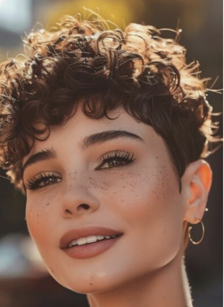 Curly pixie hairstyle inspiration for mature women